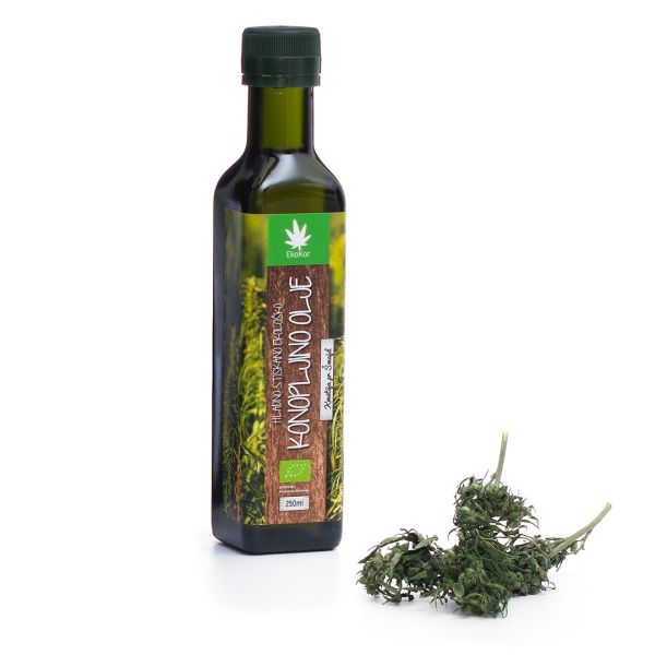 Ekološko sveže hladno stiskano konopljino olje (250 ml)