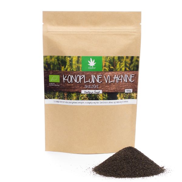 ekoloske konopljine vlaknine v 500g rjavi vrecki