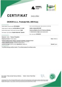 Eko certifkat predelava