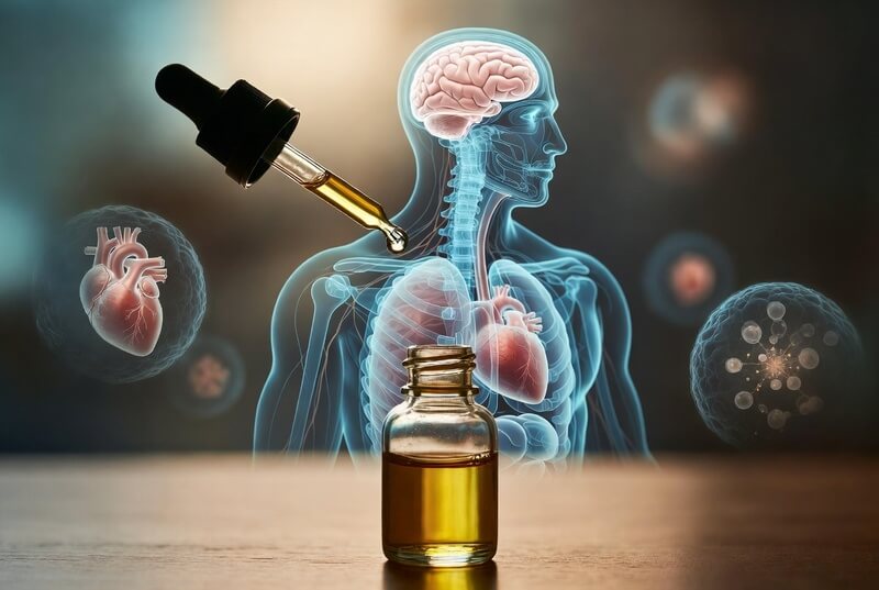 steklenička pipeta CBD olje